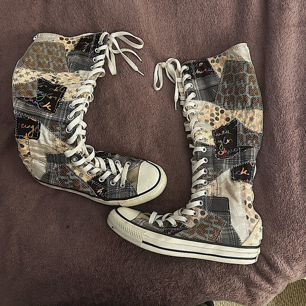 RARE knee high Converse Patchwork